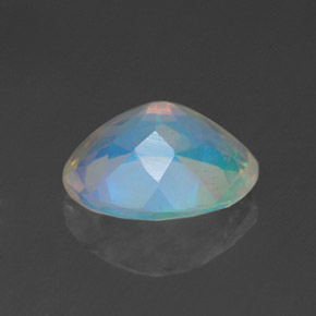 1.28克拉天然多色欧泊，椭圆形切割，9.2×7.7毫米，透明