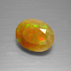 1.51克拉天然多色欧泊，椭圆形切割，10.2×8.1毫米，半透明