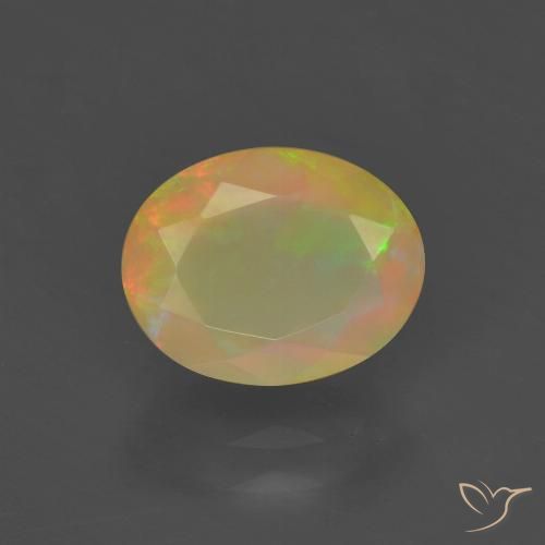 1.30ct 天然 彩色 蛋白石, 椭圆形, 半透明