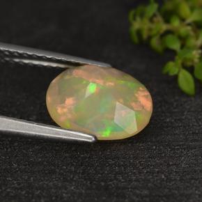 1.14克拉天然多色欧泊，椭圆形切割，9.4×7.3毫米，半透明