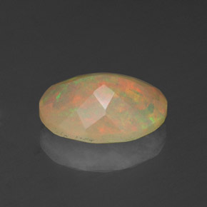 1.14克拉天然多色欧泊，椭圆形切割，9.2×7.1毫米，半透明