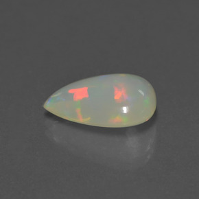 3.53克拉天然白色欧泊，梨形，14.3×11.1毫米，透明