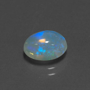 1.44克拉天然多色欧泊，椭圆形切割，9.3×6.9毫米，透明