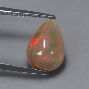 3.85克拉天然多色欧泊，透明，14.6×10.1毫米，透明/半透明