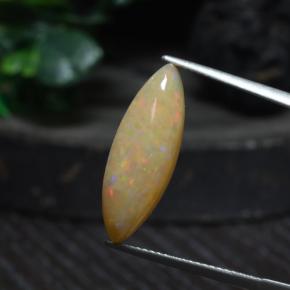 4.19克拉天然多色欧泊，透明，21.5×7.6毫米，透明/半透明