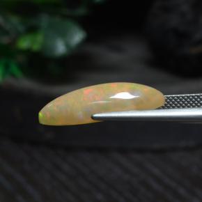 4.19克拉天然多色欧泊，透明，21.5×7.6毫米，透明/半透明