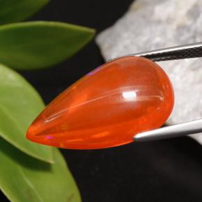 9.93克拉天然橙色欧泊，梨形，22.5×14.7毫米，透明