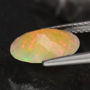 1.51克拉天然多色欧泊，椭圆形切割，10.9×7.6毫米，半透明