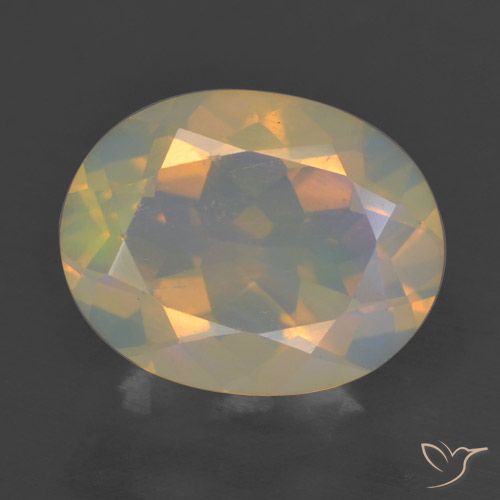 1.51ct 天然 彩色 蛋白石, 椭圆形, 透明