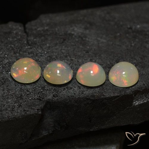 5.36ctw 天然 彩色 蛋白石, 圆形的, 透明
