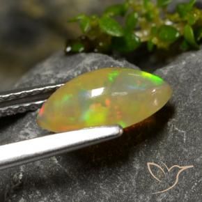 0.72克拉天然蛋白石，榄尖形，透明