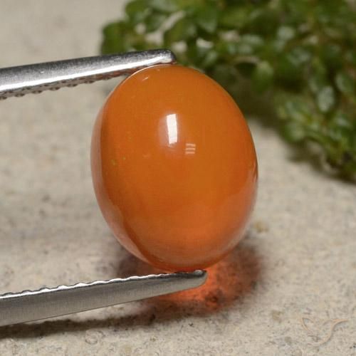 2.16ct 天然 火橙 蛋白石, 椭圆形, 半透明