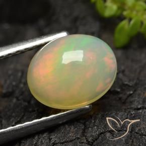 1.44克拉天然蛋白石，椭圆形切割，半透明