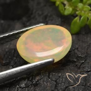 1.44克拉天然蛋白石，椭圆形切割，半透明