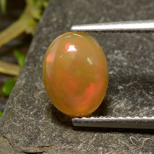 0.93ct 天然 彩色 蛋白石, 椭圆形, 透明