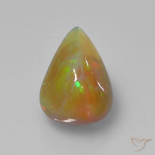 2.74ct 天然 彩色 蛋白石, 梨形, 半透明