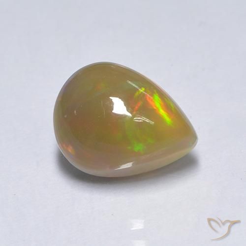 1.55克拉天然蛋白石，梨形，半透明