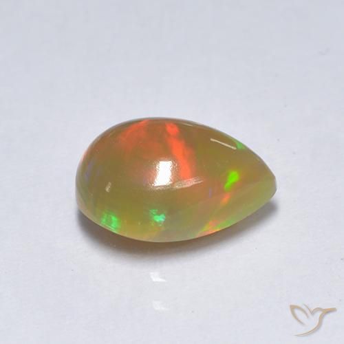 1.55克拉天然蛋白石，梨形，半透明