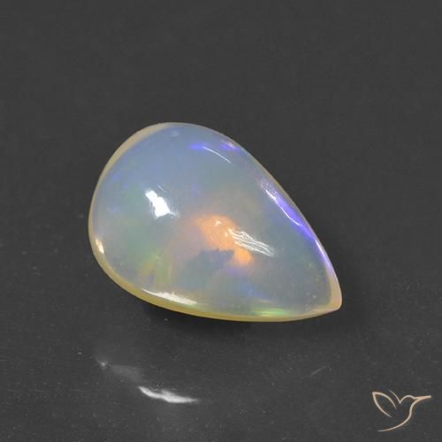 2.14克拉天然蛋白石，梨形，透明