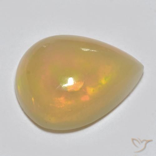 1.25克拉天然蛋白石，梨形，半透明