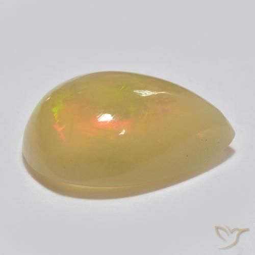 1.25克拉天然蛋白石，梨形，半透明