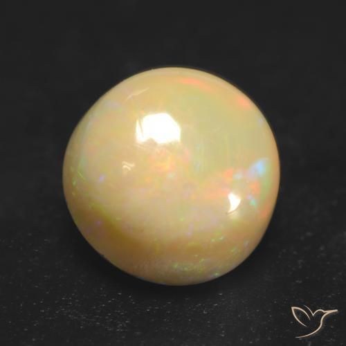 0.89ct 天然 彩色 蛋白石, 圆形的, 半透明