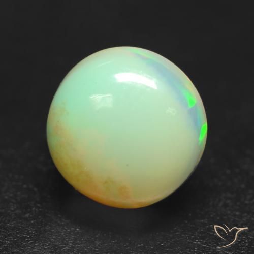0.85ct 天然 彩色 蛋白石, 圆形的, 透明