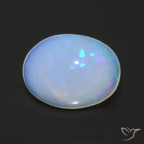 1.23ct 天然 彩色 蛋白石, 椭圆形, 透明