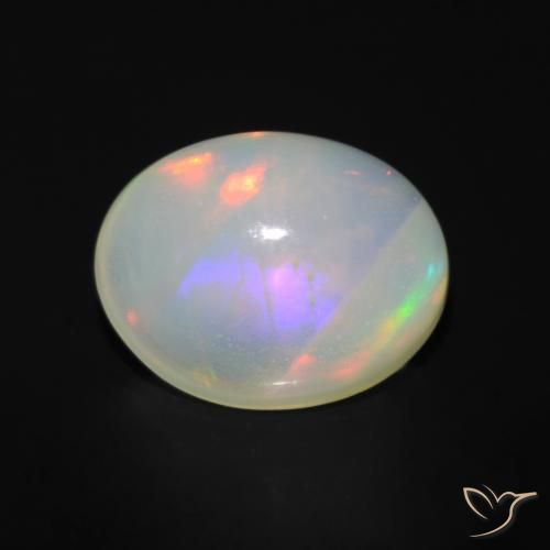 1.36ct 天然 彩色 蛋白石, 椭圆形, 透明