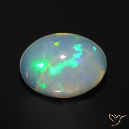 1.21ct 天然 彩色 蛋白石, 椭圆形, 透明