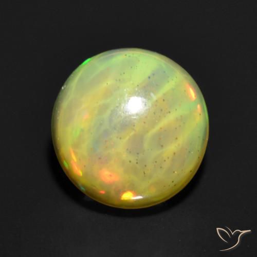 0.85ct 天然 彩色 蛋白石, 圆形的, 半透明