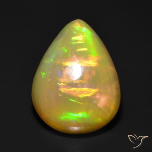 1.19ct 天然 彩色 蛋白石, 梨形, 半透明