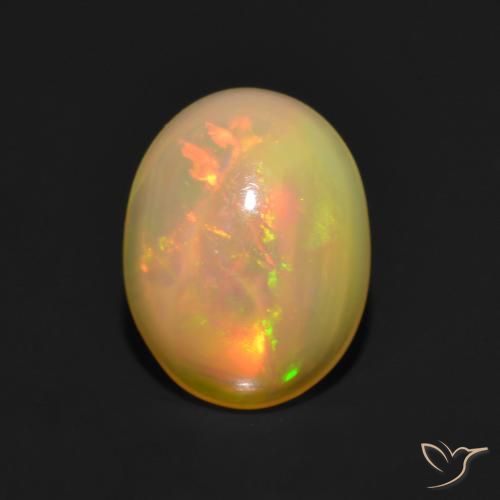 1.00ct 天然 彩色 蛋白石, 椭圆形, 半透明