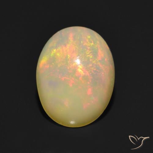 1.01克拉天然欧泊，椭圆形切割，半透明