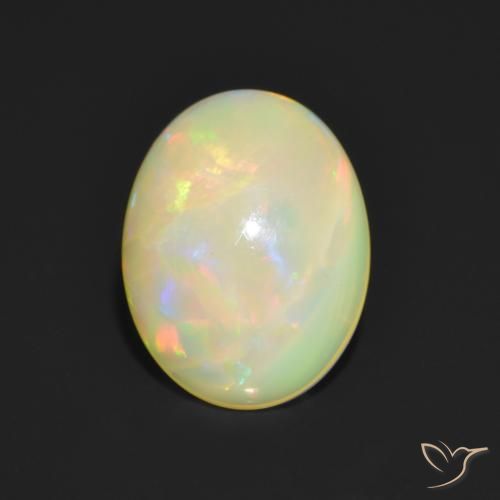 1.04ct 天然 彩色 蛋白石, 椭圆形, 半透明
