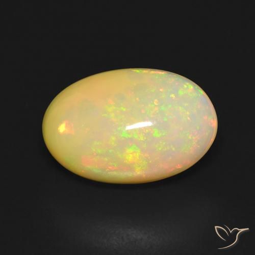 3.41ct 天然 彩色 蛋白石, 椭圆形, 透明