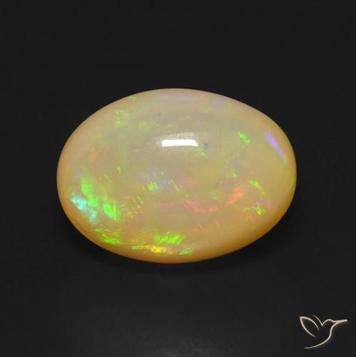 5.16ct 天然 彩色 蛋白石, 椭圆形, 透明