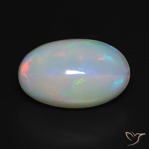 3.02ct 天然 彩色 蛋白石, 椭圆形, 透明