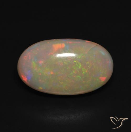 3.28ct 天然 彩色 蛋白石, 椭圆形, 半透明