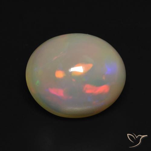 4.97ct 天然 彩色 蛋白石, 椭圆形, 半透明