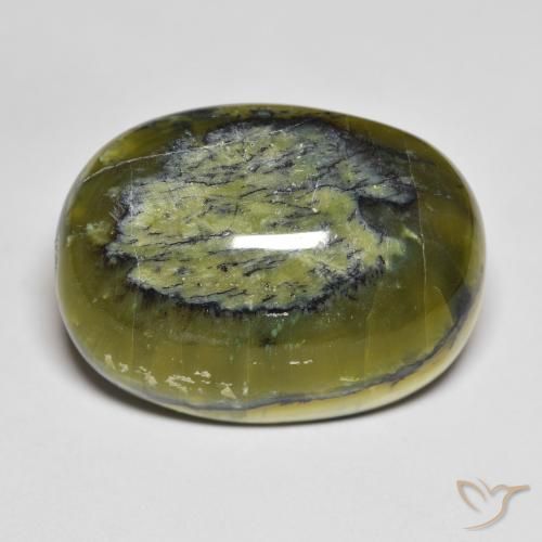 33.65ct 天然 暖绿 蛋白石, 椭圆形, 不透明