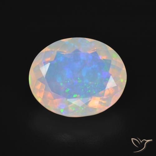 4.32ct 天然 彩色 蛋白石, 椭圆形, 透明
