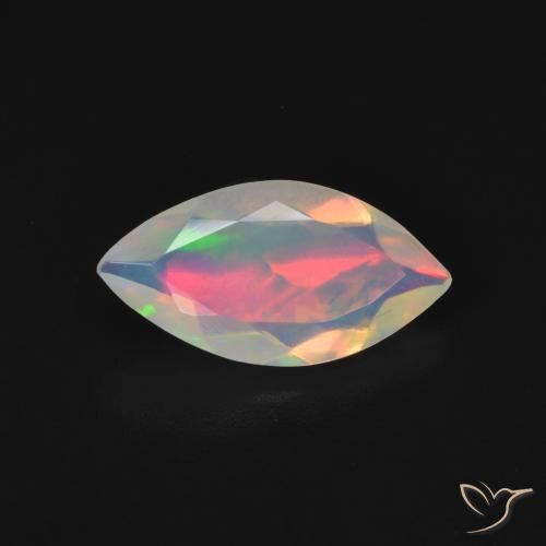 1.31ct 天然 彩色 蛋白石, 榄尖形, 透明