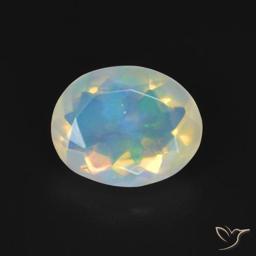 1.08ct 天然 彩色 蛋白石, 椭圆形, 透明