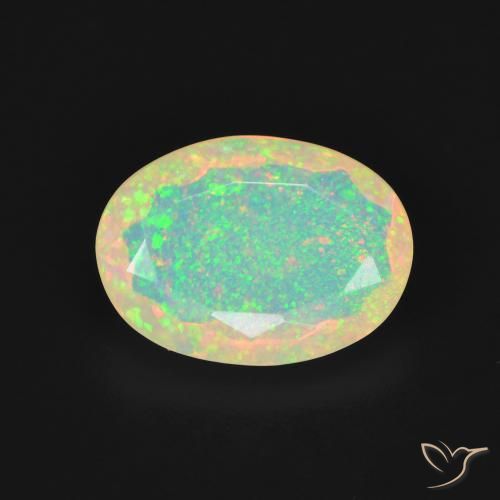 1.93ct 天然 彩色 蛋白石, 椭圆形, 透明