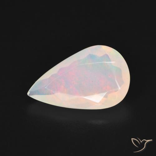 1.64ct 天然 多色白 蛋白石, 梨形, 透明