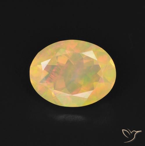 1.05ct 天然 彩色 蛋白石, 椭圆形, 透明