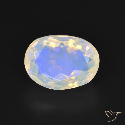 2.35ct 天然 蓝白色 蛋白石, 椭圆形, 透明