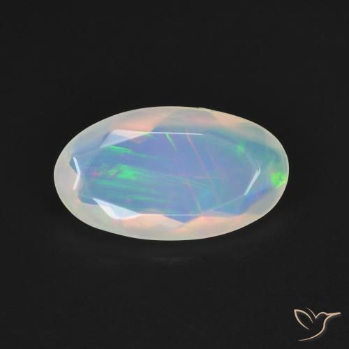 1.33ct 天然 彩色 蛋白石, 椭圆形, 透明