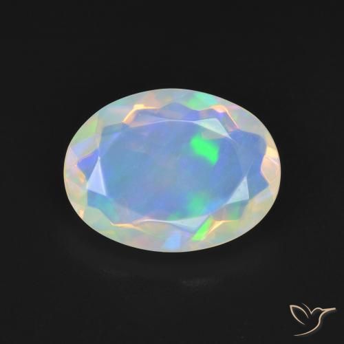 2.48ct 天然 蓝白色 蛋白石, 椭圆形, 透明
